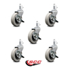 Service Caster 3 Inch Thermoplastic Wheel 7/8 Inch Grip Ring Stem Caster with Brakes, 5PK SCC-GR05S310-TPRS-SLB-71678-5